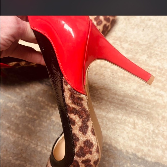 Rampage Red and Leopard Print Heels - Picture 2 of 8